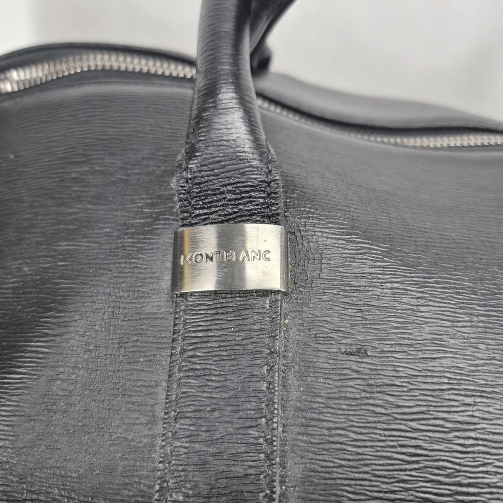 Montblanc Black Leather Duffel Bag
